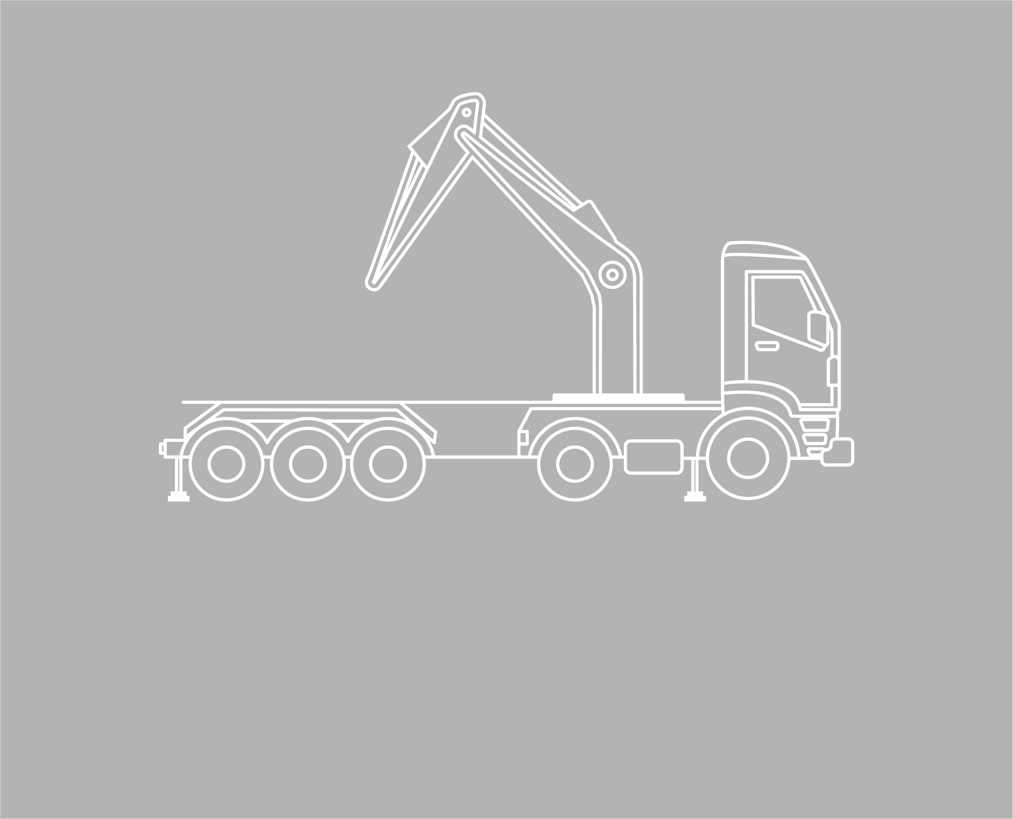 Illustration d'un camion équipé d'une grue