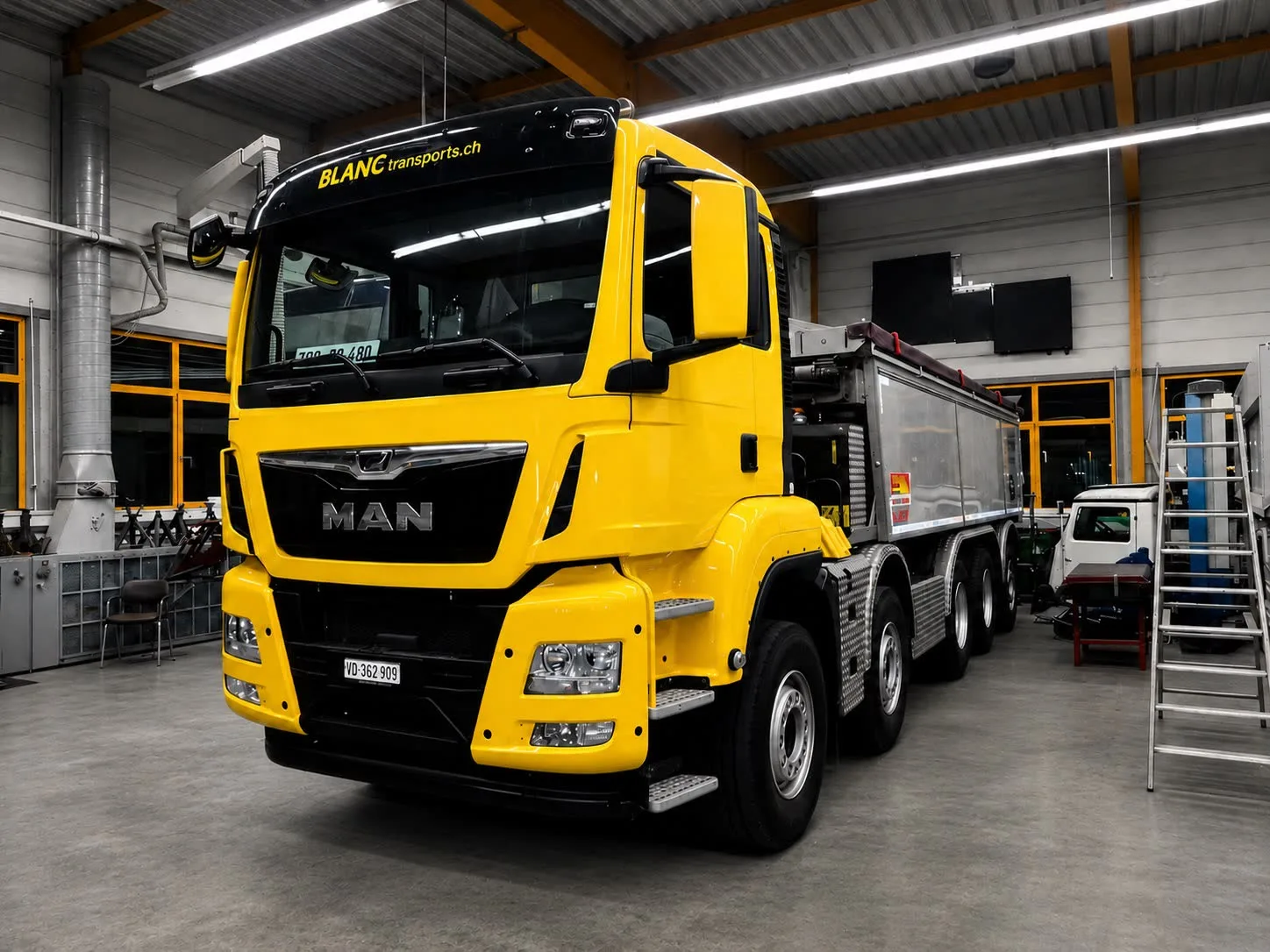 Poid Lourd Camion Benne Man Jaune Carrosserie Sensi Sensi - Poid lourd camion benne man jaune carrosserie sensi